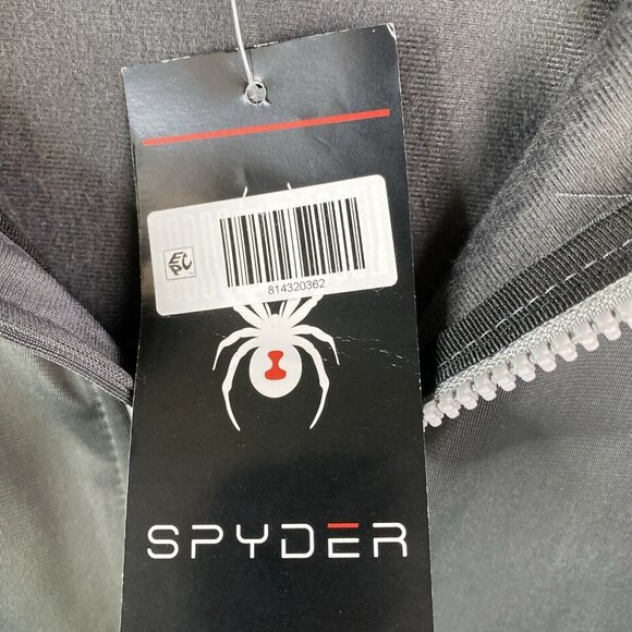 Spyder Men's Full Zip Jacket Medium Polar Gray Warm Up Track‎ Gym Activewear New - Picture 3 of 11